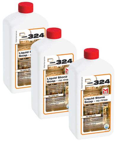 3-pack of 1-Liter Bottles of HMK P324 Liquid Stone Soap Maintenance Concentrate