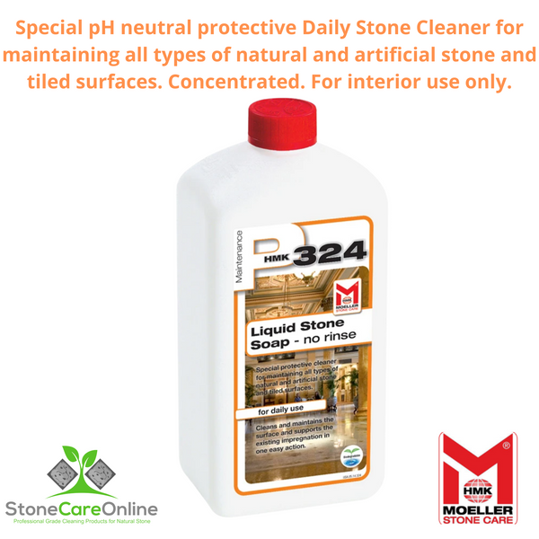 special pH neutral protective maintenance cleaner for all types of natural stone and artificial surfaces. Highly concentrated maintenance cleaner for stone