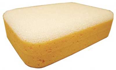 Professional tile scrubbing sponge with white scrubbing pad 1-each